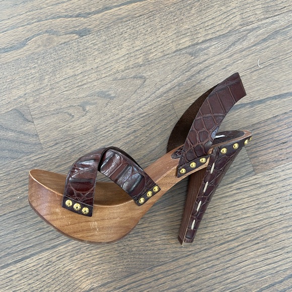 Miu Miu - vintage wood studded healed sandals - Picture 3 of 3